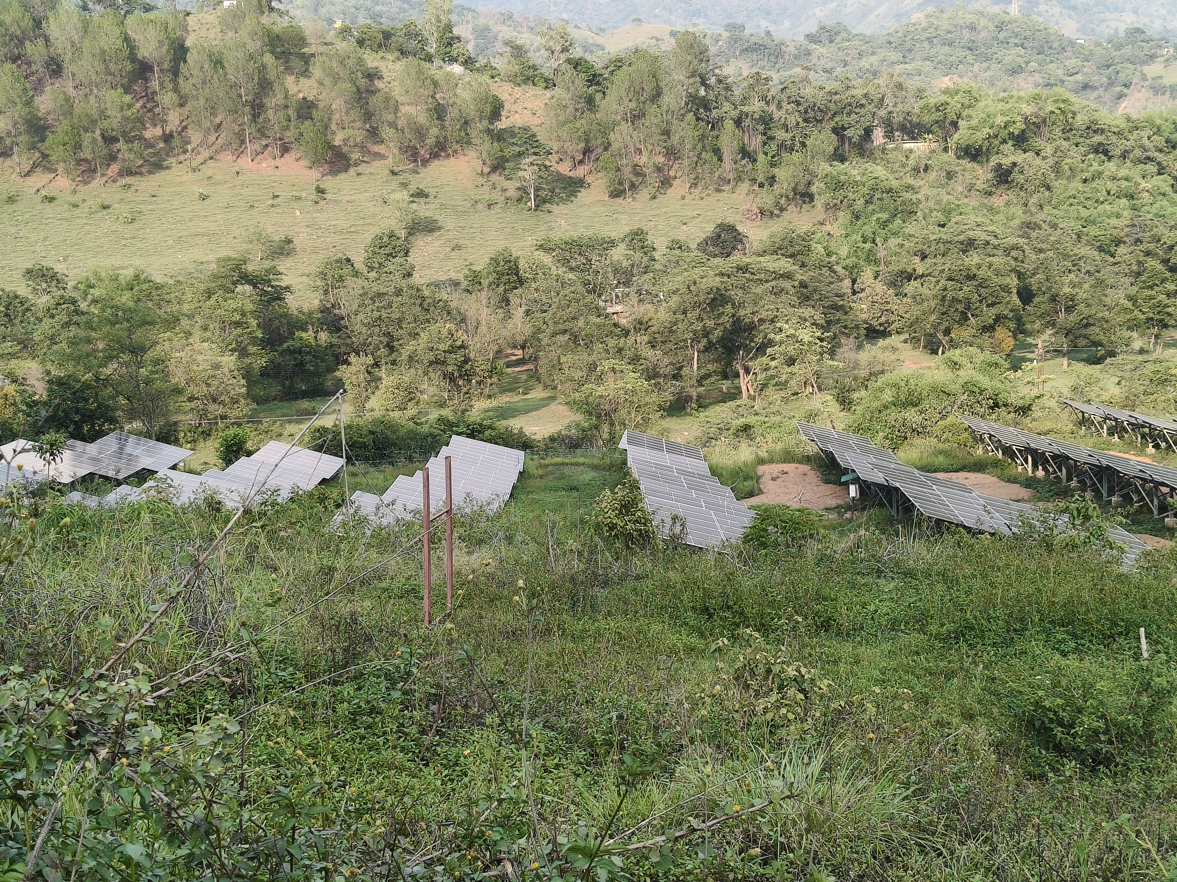 Solar plant on hillside